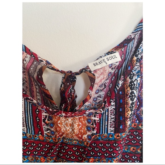 Brave Soul Print Maxi Dress - Rust | Size S - Picture 4 of 5